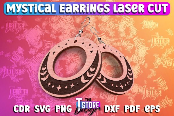 Mystical Earrings Laser Cut | Accessories Laser Cut Design | CNC Files Online now