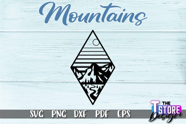 Mountains SVG Design | Mountain SVG | Camping SVG Design Online Sale