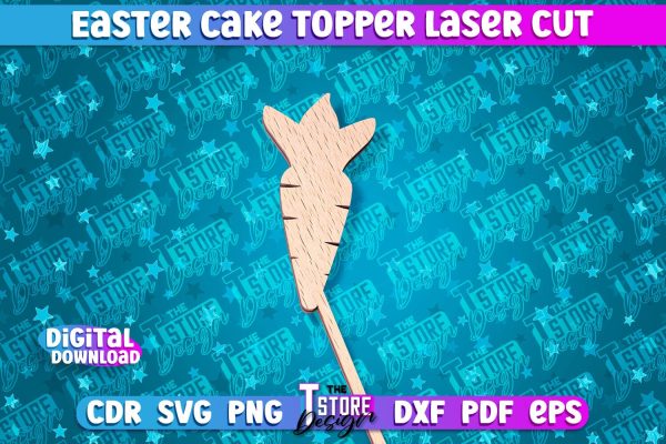 Easter Cake Topper Laser Cut | Happy Easter Design | CNC File Online now