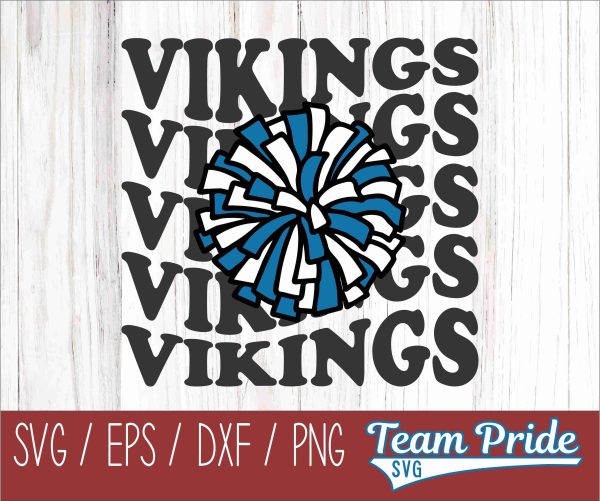 Vikings Cheer Vintage Wave SVG Digital Download Printable - SVG, EPS, DXF, PNG Hot on Sale