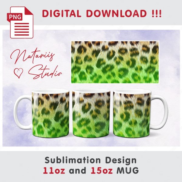 Leopard Print Pattern for 11 oz - 15 oz mugs. on Sale