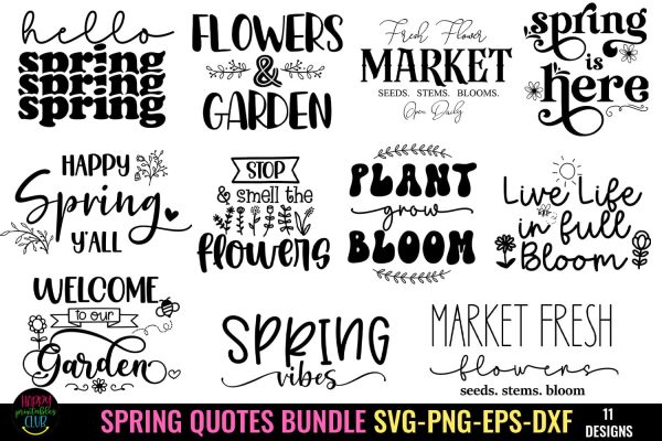 Spring Quotes SVG Bundle I Spring Sign SVG Bundle I Spring SVG Hot on Sale