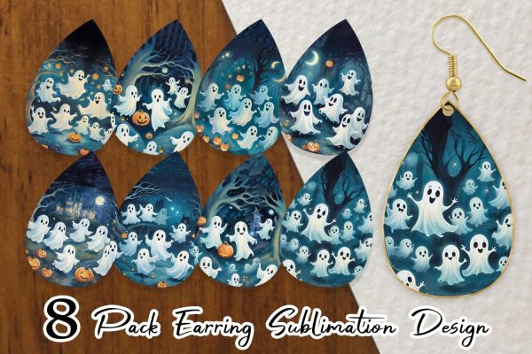 Earring Teardrop Watercolor Ghosts Online