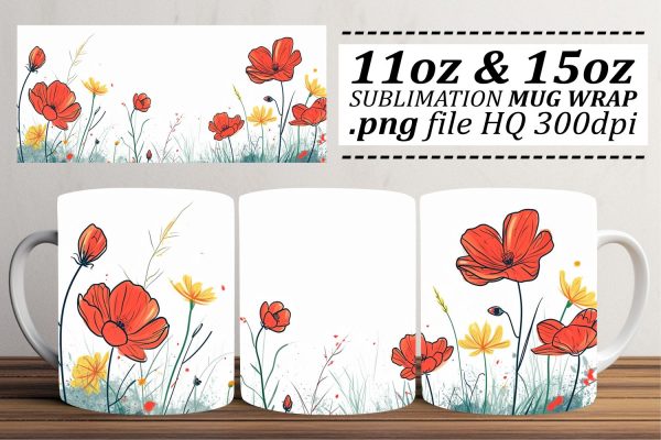 Whimsical Garden Delight Mug Sublimation Art Supply