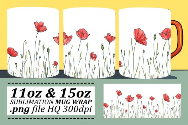 Blossoming Petal Harmony Mug Wrap Design Cheap