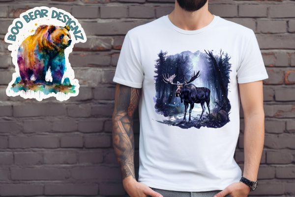 Moose in Wilderness Clipart For Discount