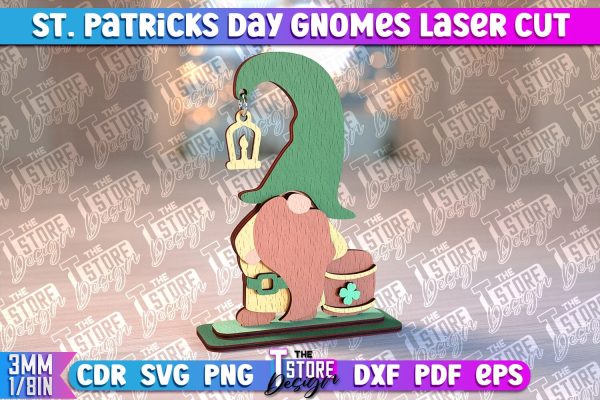 St. Patrick’s Day Gnomes Laser Cut | Lucky Gnomes Design | CNC Files Online Hot Sale