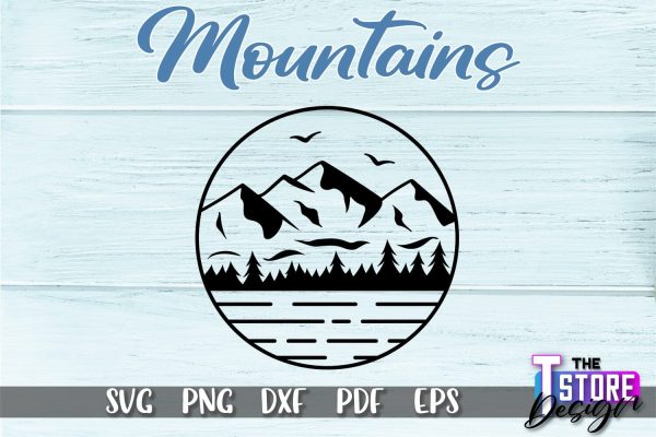 Mountains SVG Design | Mountain SVG | Camping SVG Design For Sale