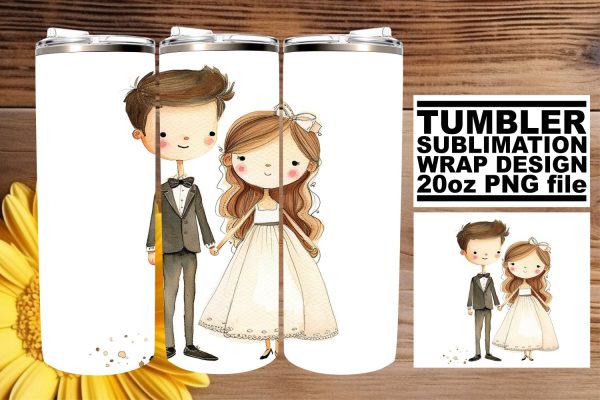 Joyful Watercolor Wedding Tumbler Wrap: Endless Love 20oz Fashion