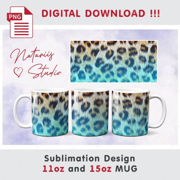 Leopard Print Pattern for 11 oz - 15 oz mugs. Cheap