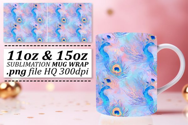 Whimsical Feather Mug Wrap: Sublimation Chic Delight Online Sale