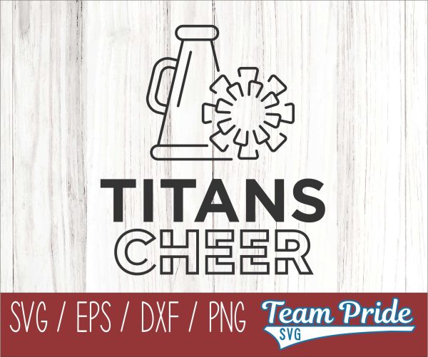 Titans Cheer Line Art SVG Digital Download Printable - SVG, EPS, DXF, PNG Online now