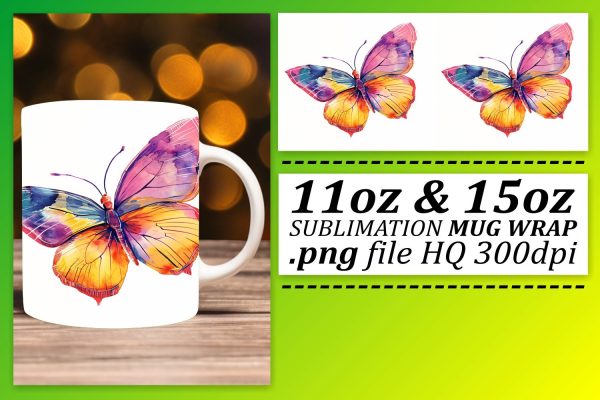 Chic Spring Butterfly Mug Wrap: Playful Patterns Online now