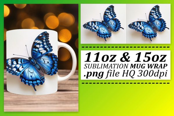 Vibrant Spring Butterfly Mug Wrap: Colorful Collection Online Hot Sale