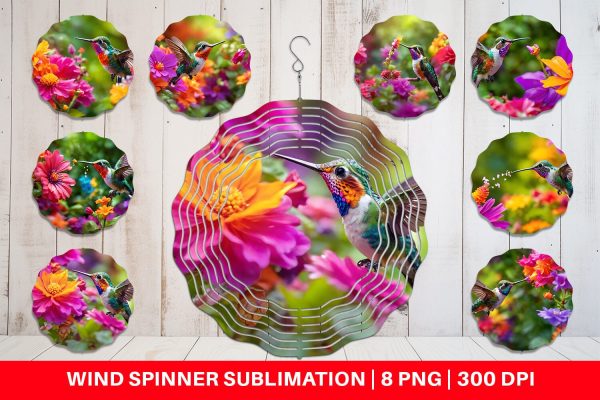 Wind Spinner Hummingbird and Flower Discount
