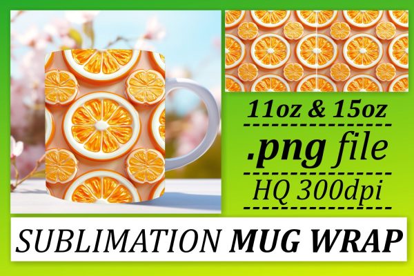 Sunny Orchard Mug Wrap: Vibrant Fruit Patterns Cheap
