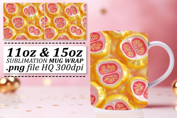 Tropical Treats Mug Art: Colorful Fruit Pattern Online now