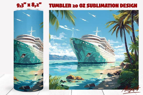 Cruise tumbler wrap sublimation   cruise ship, palm beach For Cheap
