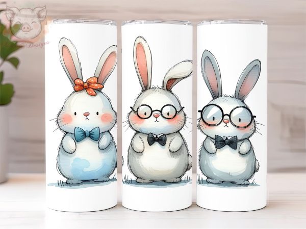 Funny Bunny Trio 20oz Tumbler Png, Sublimation Design, Happy Easter s Day Tumbler Png, Digital Download PNG Cheap