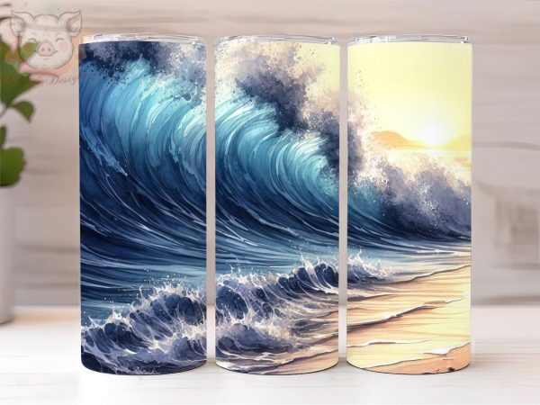 Beach 20oz Tumbler Png, Sublimation Design, Sea beach Tumbler Png, Digital Download PNG on Sale