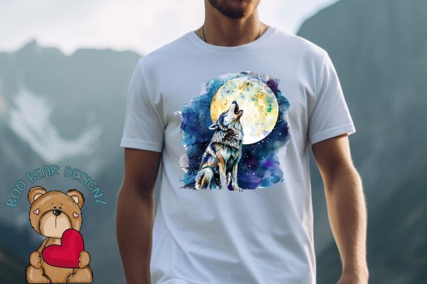 Watercolor Wolf Howling Clipart For Cheap