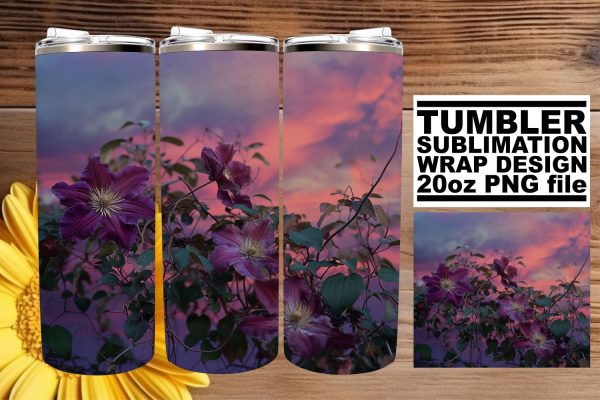 Vintage Floral Delight: Retro Tumbler Sublimation For Sale