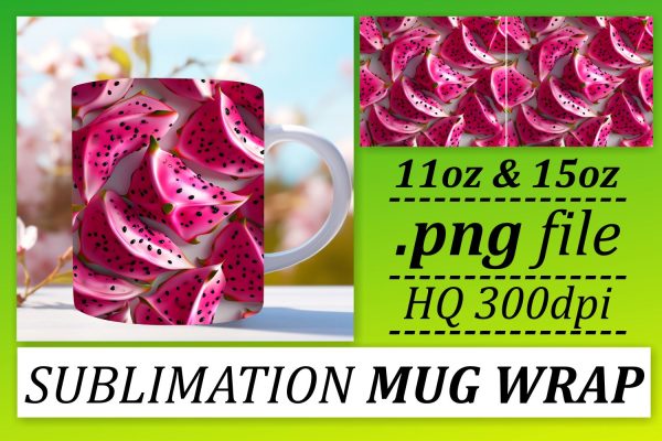 Exotic Flavors Mug Wrap: Vibrant Fruit Patterns Cheap