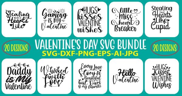 Valentine s Day SVG Bundle on Sale