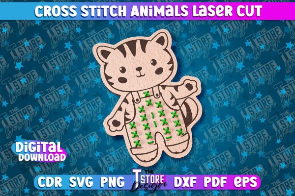 Cross Stitch Animals | Tiger Design | Montessori Method |CNC For Sale