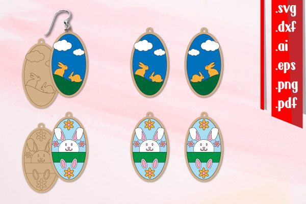 Easter Earrings Laser cut | Cut and Score Earrings For Cheap