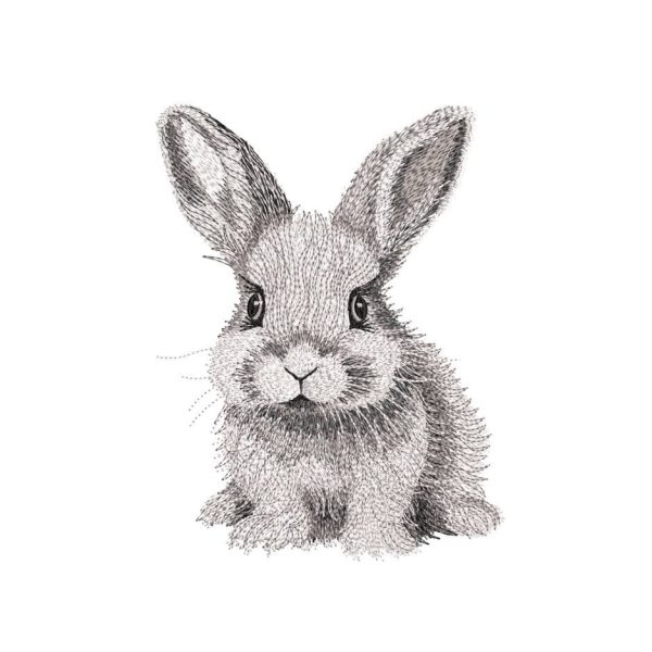 Bunny Embroidery Design, 3 sizes, Instant Download For Sale