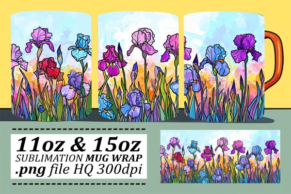 Botanical Bliss Floral Mug Sublimation Art Online