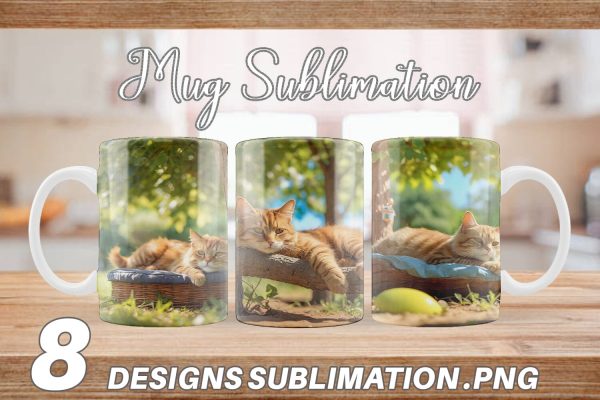 Mug Wrap Cat on Summer Day on Sale