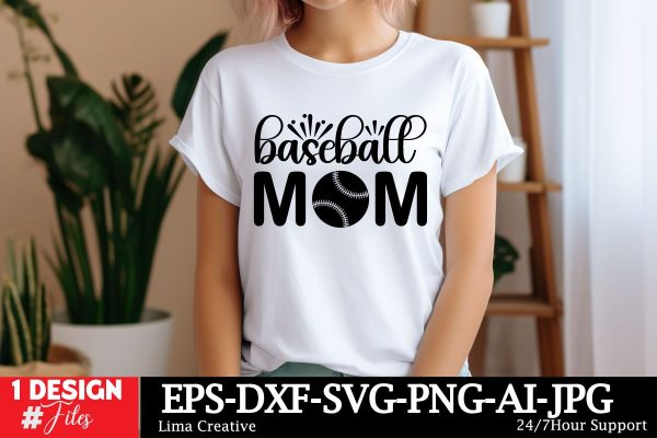 Baseball mom SVG Cut File For Sale