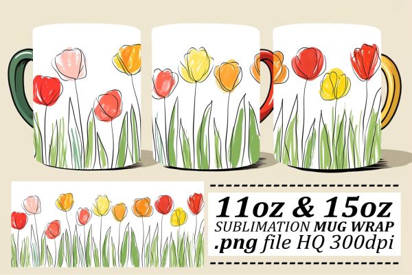 Blossoming Garden Paradise Mug Wrap Design Online Sale