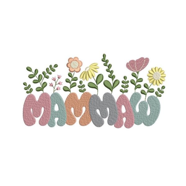 Mammaw Flower Embroidery Design, 3 sizes, Instant Download Online