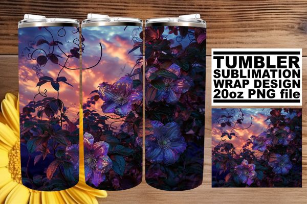 Classic Flower Dream: Sublimation 20oz Tumbler Wrap Supply