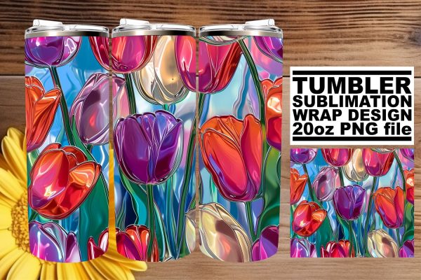 Vibrant Florals Tumbler Wrap: Whimsical Flower Discount