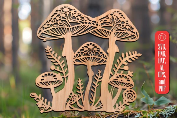 Mystical Mushroom laser cut decor SVG on Sale