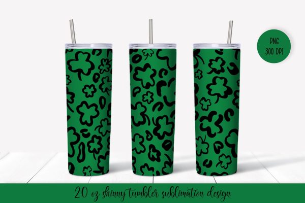 St. Patricks Day Leopard Tumbler Sublimation Wrap Sale
