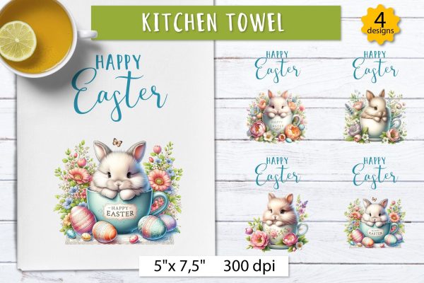 Easter pastel watercolor | Kitchen towels easter Fashion