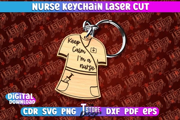 Nurse Keychain Laser Cut Design | Nurse Laser Cut | CNC File Hot on Sale