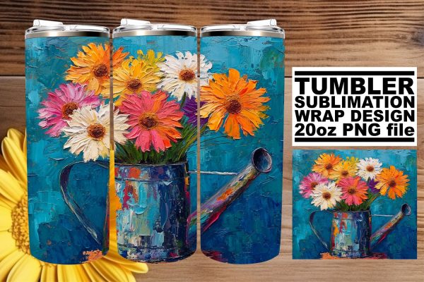 Nostalgic Blossom Bliss: Sublimation Tumbler Design Sale