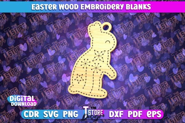 Easter Wood Embroidery Blanks | Laser Cut Design | CNC File For Sale