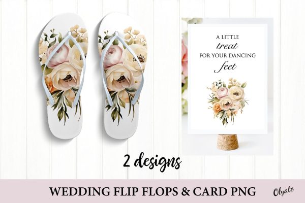Wedding Flip Flops PNG. Wedding Card PNG. Wedding Favor Cheap