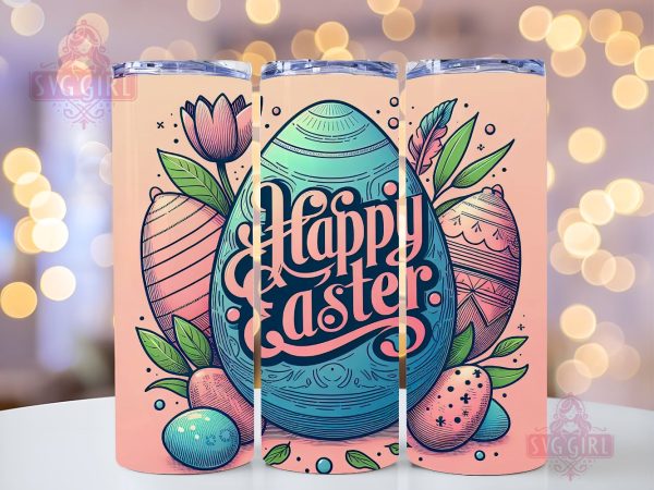 Happy Easter 20oz Tumbler Wrap Sublimation Design, Easter Eggs Tumbler Wrap, Instant Digital Download For Cheap