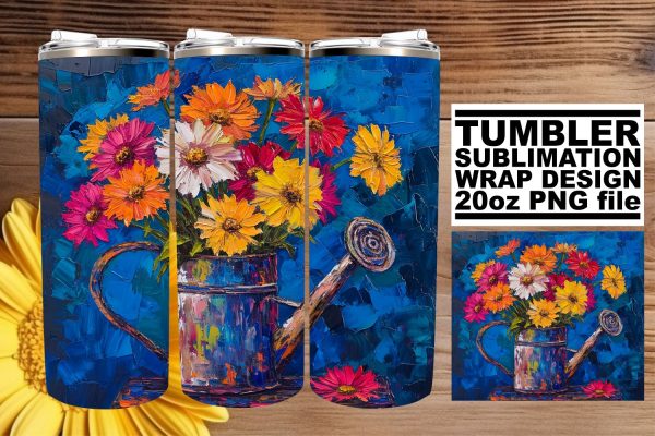 Vintage Floral Vibes: Retro Flower Tumbler Wrap 20oz For Sale