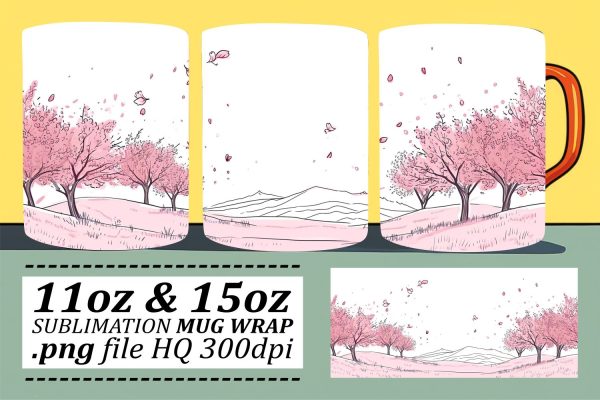 Elegant Flower Garden Mug Wrap Sublimation Online Hot Sale