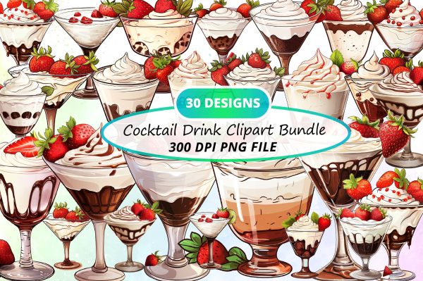 Cocktail Drink Clipart  Bundle Online Sale