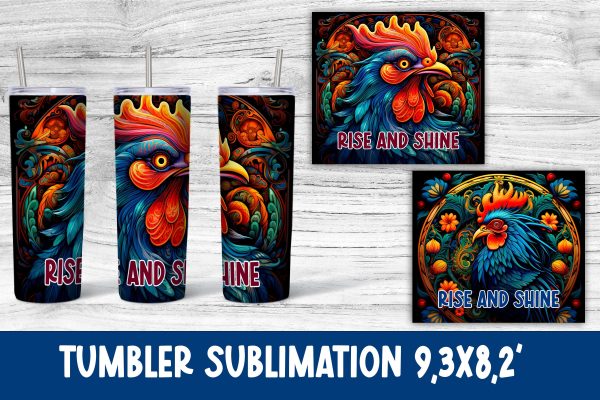 Crazy rooster tumbler sublimation wrap | Farm tumbler PNG Hot on Sale